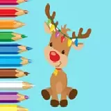 Coloring Book: Cute Christmas Reindeer