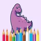 Coloring Book: Dinosaur With Flowers
